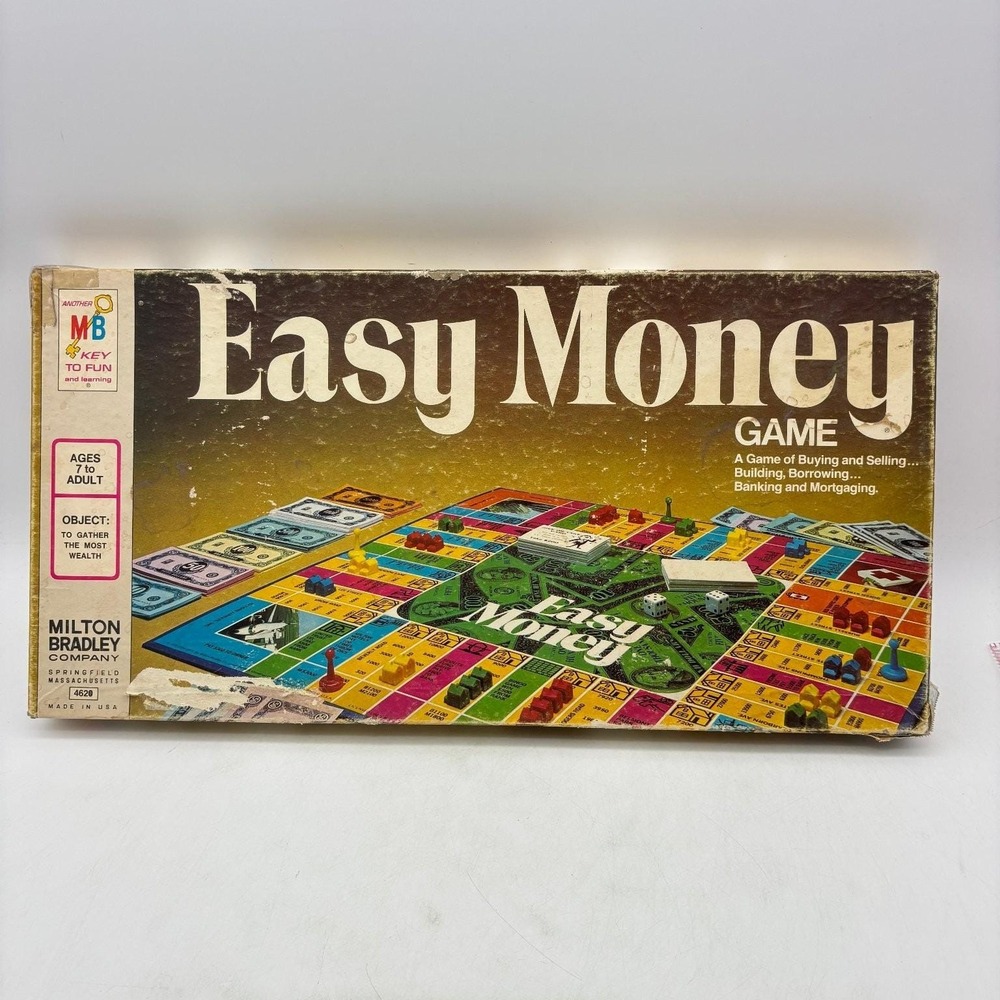 Vintage 1974 Easy Money Board Game Milton Bradley 4620 Complete Used Classic